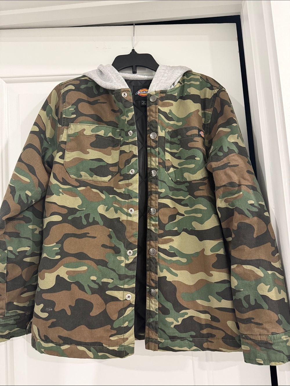 Dickies Boys Camouflage Field Jacket with Grey Hood